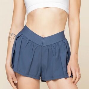Popflex Active Super Slit Short in Navy